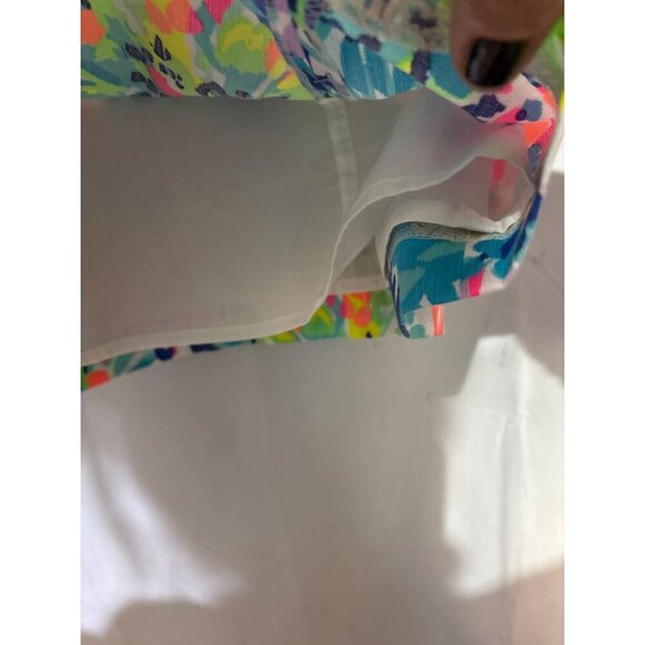 Lilly Pulitzer Sleeveless Multicolor Shift Dress With Pink Crochet Detail Size 0 - Picture 5 of 7